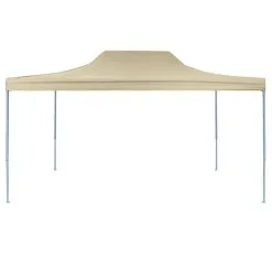 VidaXL Κιόσκι Πτυσσόμενο Επαγγελματικό Κρεμ 3 X 4 μ. Ατσάλινο