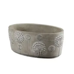 χειροποιητη οβαλ ζαρντινιερα απο τσιμεντο διακοσμηση(κλεφτης)