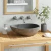 VidaXL Νιπτήρας River Stone Οβάλ 37-46 εκ.