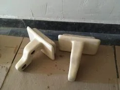 Kρεμάστρα μπάνιου πορσελάνινη μπεζ για πετσέτες διπλή