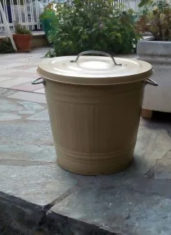 Ikea Knodd Κάδος Κούβας χώρος αποθήκευσης σιδερένιος κίτρινος ύψος 65 εκατοστά