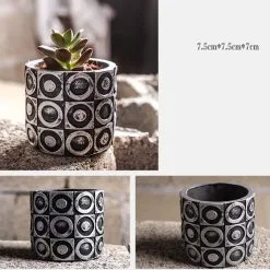 χειροποιητο μικρο κυκλικο γλαστρακι για παχυφυτα και κακτακια