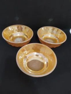 3x Vintage Μπολ για Γλυκό/Παγωτό Anchor Hocking Fire King