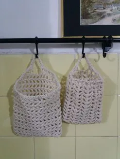 Σετ 2 θήκες για μικροαντικείμενα χειροποίητες πλεκτές