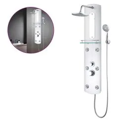 VidaXL Στήλη Ντους Υδρομασάζ Ασημί 25 X 43 X 120 εκ.